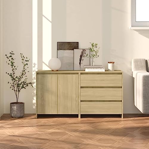 ZQQLVOO 2-TLG. Sideboard Sonoma-Eiche Holzwerkstoff flurschrank gartenschrank for Büro Wohnzimmer ZQQLVOO 2-TLG. Sideboard Sonoma-Eiche Holzwerkstoff flurschrank gartenschrank for Büro Wohnzimmer von ZQQLVOO