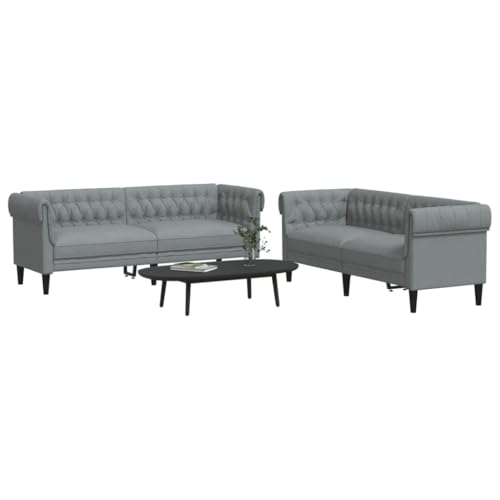 ZQQLVOO 2-TLG. Sofagarnitur Hellgrau Stoff Gemütliche Sofagarnitur mit strapazierfähigem Stoff und stabilem Design für Wohnzimmer ZQQLVOO 2-TLG. Sofagarnitur Hellgrau Stoff Gemütliche Sofagarnitur mit strapazierfähigem Stoff und stabilem Design für Wohnzimmer von ZQQLVOO