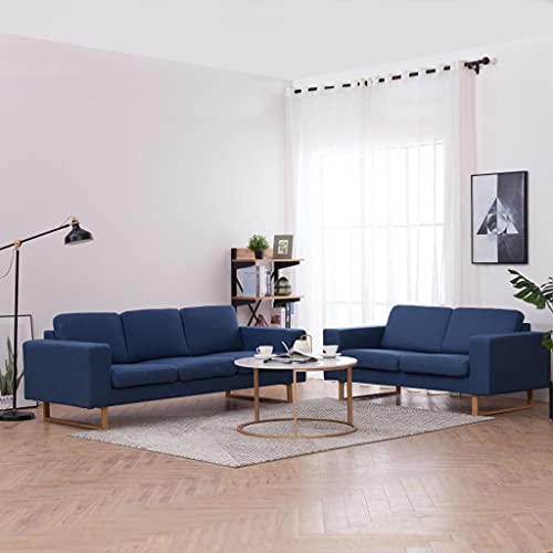 ZQQLVOO 2-TLG. Sofagarnitur Stoff Blau Stoff Sofagarnitur 2-teilig mit abnehmbaren Bezügen und Holzrahmen für Wohnzimmer ZQQLVOO 2-TLG. Sofagarnitur Stoff Blau Stoff Sofagarnitur 2-teilig mit abnehmbaren Bezügen und Holzrahmen für Wohnzimmer von ZQQLVOO
