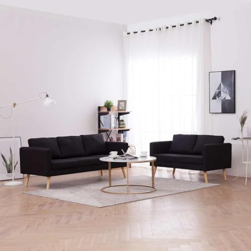 ZQQLVOO 2-TLG. Sofagarnitur Stoff Schwarz Stoffsofa 3-Sitzer mit abnehmbaren Kissen, bequem und strapazierfähig für Wohn- und Geschäftsräume. ZQQLVOO 2-TLG. Sofagarnitur Stoff Schwarz Stoffsofa 3-Sitzer mit abnehmbaren Kissen, bequem und strapazierfähig für Wohn- und Geschäftsräume. von ZQQLVOO
