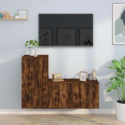 ZQQLVOO 2-TLG. TV-Schrank-Set Räuchereiche Holzwerkstoff Fernseher Schrank tv Board tv Cabinet Konsolentisch mit Schubladen ZQQLVOO 2-TLG. TV-Schrank-Set Räuchereiche Holzwerkstoff Fernseher Schrank tv Board tv Cabinet Konsolentisch mit Schubladen von ZQQLVOO