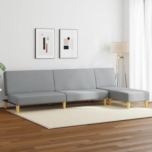 ZQQLVOO 2-in-1 Schlafsofa Garnitur aus Stoff mit Chaiselongue, Klappbares Relaxsofa als Doppelbett, Atmungsaktives Polster mit Holzgestell, Langlebig und Platzsparend für Wohnzimmer von ZQQLVOO