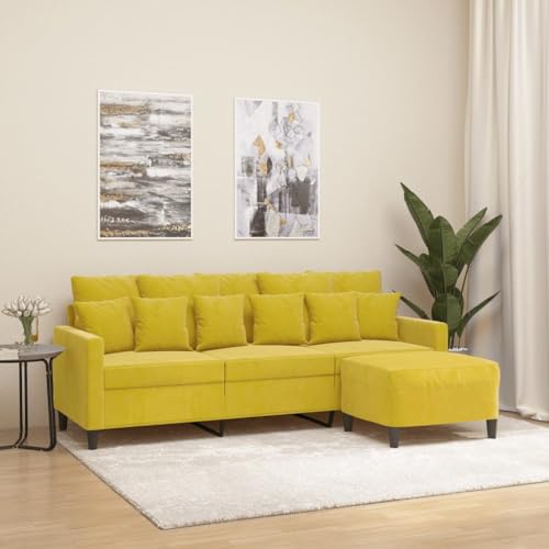ZQQLVOO 3-Sitzer Samtsofa mit Hocker, strapazierfähiges Samtstoff Sofa Set, Robustes Metallgestell, bequem gepolsterte Sitzfläche, modernes Design für Wohnzimmer, Schlafzimmer ZQQLVOO 3-Sitzer Samtsofa mit Hocker, strapazierfähiges Samtstoff Sofa Set, Robustes Metallgestell, bequem gepolsterte Sitzfläche, modernes Design für Wohnzimmer, Schlafzimmer von ZQQLVOO