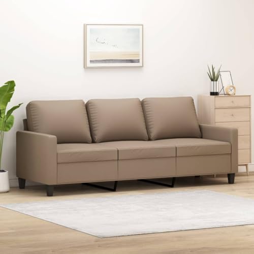 ZQQLVOO 3-Sitzer-Sofa Cappuccino-Braun Langlebiges Kunstleder-Sofa mit Metallgestell für Wohnzimmer, 3-Sitzer Polstermöbel. 180 cm Kunstleder ZQQLVOO 3-Sitzer-Sofa Cappuccino-Braun Langlebiges Kunstleder-Sofa mit Metallgestell für Wohnzimmer, 3-Sitzer Polstermöbel. 180 cm Kunstleder von ZQQLVOO