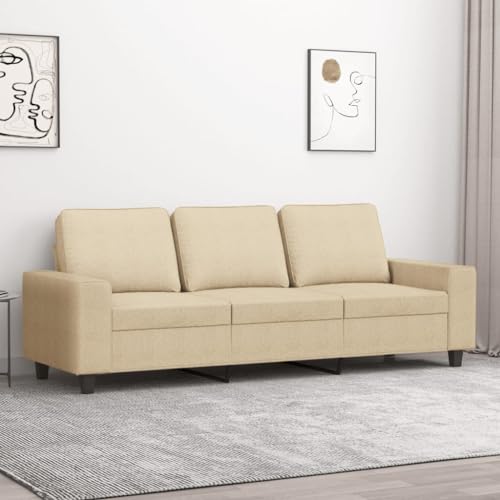 ZQQLVOO 3-Sitzer-Sofa Creme Gemütliches 2-Sitzer Sofa mit strapazierfähigem Stoff und robustem Metallgestell für Wohnzimmer 180 cm Stoff ZQQLVOO 3-Sitzer-Sofa Creme Gemütliches 2-Sitzer Sofa mit strapazierfähigem Stoff und robustem Metallgestell für Wohnzimmer 180 cm Stoff von ZQQLVOO
