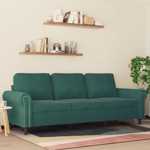ZQQLVOO 3-Sitzer-Sofa Dunkelgrün Gemütliches 2-Sitzer Samtsofa mit Metallgestell für Wohnzimmer 180 cm Samt ZQQLVOO 3-Sitzer-Sofa Dunkelgrün Gemütliches 2-Sitzer Samtsofa mit Metallgestell für Wohnzimmer 180 cm Samt von ZQQLVOO