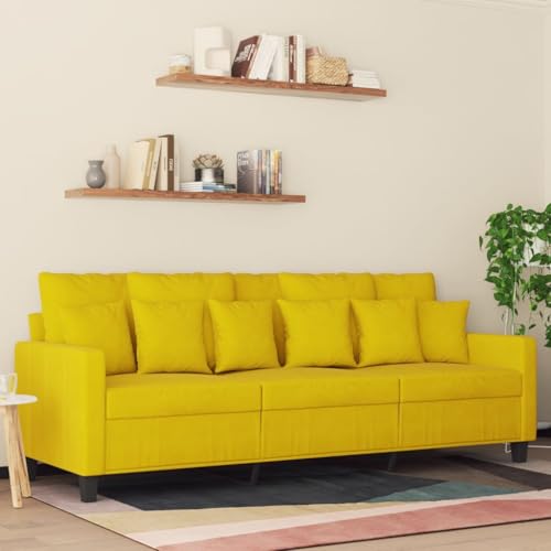 ZQQLVOO 3-Sitzer-Sofa Gelb Gemütliches 2-Sitzer Samtsofa mit Metallgestell für Wohnzimmer 180 cm Samt ZQQLVOO 3-Sitzer-Sofa Gelb Gemütliches 2-Sitzer Samtsofa mit Metallgestell für Wohnzimmer 180 cm Samt von ZQQLVOO