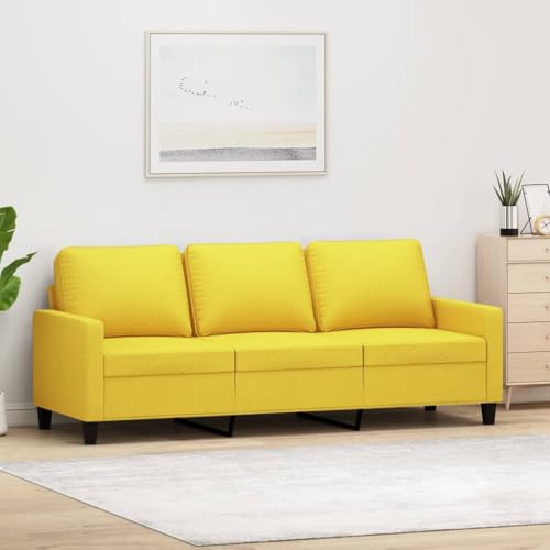 ZQQLVOO 3-Sitzer-Sofa Hellgelb Gemütliches 2-Sitzer Sofa mit strapazierfähigem Stoff und robustem Metallgestell für Wohnzimmer 180 cm Stoff ZQQLVOO 3-Sitzer-Sofa Hellgelb Gemütliches 2-Sitzer Sofa mit strapazierfähigem Stoff und robustem Metallgestell für Wohnzimmer 180 cm Stoff von ZQQLVOO