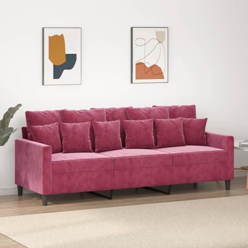 ZQQLVOO 3-Sitzer-Sofa Weinrot Gemütliches 2-Sitzer Samtsofa mit Metallgestell für Wohnzimmer 180 cm Samt ZQQLVOO 3-Sitzer-Sofa Weinrot Gemütliches 2-Sitzer Samtsofa mit Metallgestell für Wohnzimmer 180 cm Samt von ZQQLVOO