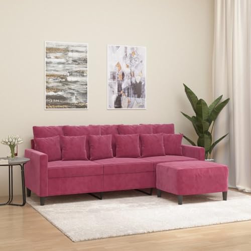 ZQQLVOO 3-Sitzer-Sofa mit Hocker Weinrot 3-Sitzer-Sofa mit Hocker, strapazierfähiger Samtbezug und Robustes Gestell 180 cm Samt ZQQLVOO 3-Sitzer-Sofa mit Hocker Weinrot 3-Sitzer-Sofa mit Hocker, strapazierfähiger Samtbezug und Robustes Gestell 180 cm Samt von ZQQLVOO
