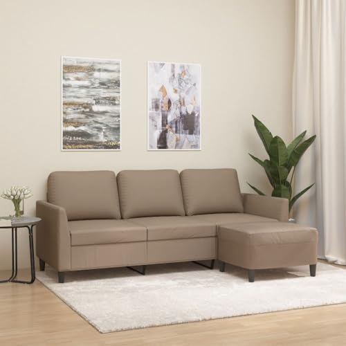 ZQQLVOO 3-Sitzer Sofa mit Hocker aus strapazierfähigem Kunstleder, bequem gepolstert für Wohnzimmer und Essbereich, modernes Design, grau ZQQLVOO 3-Sitzer Sofa mit Hocker aus strapazierfähigem Kunstleder, bequem gepolstert für Wohnzimmer und Essbereich, modernes Design, grau von ZQQLVOO