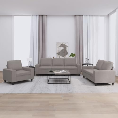 ZQQLVOO 3-TLG. Sofagarnitur Taupe Stoff Gemütliches Sofa Set mit strapazierfähigem Stoff und robustem Gestell für entspanntes Wohnen ZQQLVOO 3-TLG. Sofagarnitur Taupe Stoff Gemütliches Sofa Set mit strapazierfähigem Stoff und robustem Gestell für entspanntes Wohnen von ZQQLVOO