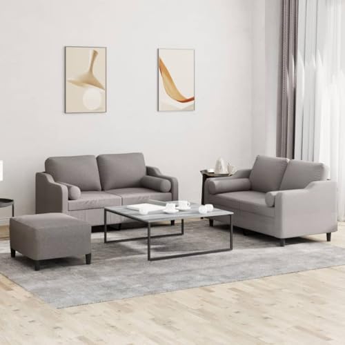 ZQQLVOO 3-TLG. Sofagarnitur mit Kissen Taupe Stoff Gemütliches Sofa Set mit strapazierfähigem Stoff und robustem Gestell für Wohnzimmer ZQQLVOO 3-TLG. Sofagarnitur mit Kissen Taupe Stoff Gemütliches Sofa Set mit strapazierfähigem Stoff und robustem Gestell für Wohnzimmer von ZQQLVOO
