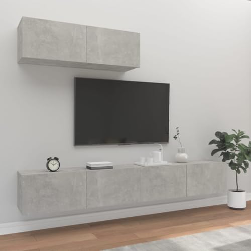 ZQQLVOO 3-TLG. TV-Schrank-Set Betongrau Holzwerkstoff hängeschrank lowboard tv ständer Fernseher Schrank ZQQLVOO 3-TLG. TV-Schrank-Set Betongrau Holzwerkstoff hängeschrank lowboard tv ständer Fernseher Schrank von ZQQLVOO