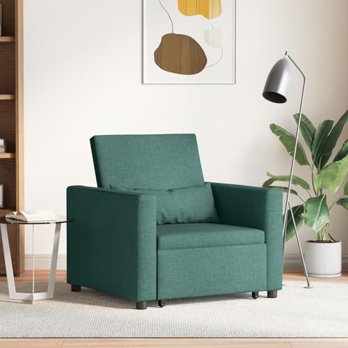 ZQQLVOO 3-in-1 Einzel-Schlafsofa aus dunkelgrünem Stoff Stuhl schminktisch cocktailsessel for Schlafzimmer Wohnzimmer von ZQQLVOO