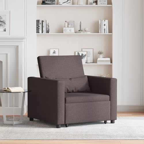 ZQQLVOO 3-in-1 Einzel-Sofabett Dunkelbraun Stoff Chair cocktailsessel for Balkon Innenraum von ZQQLVOO