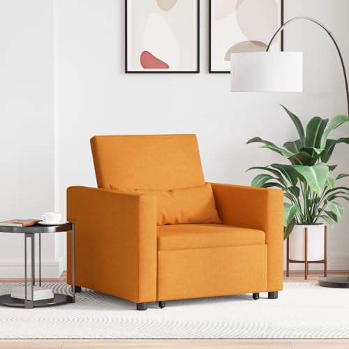 ZQQLVOO 3-in-1 Einzelsofa-Bett wandelbar Gelb Dunkler Stoff Lounge Sessel Stuhl schminktisch for Büro Balkon von ZQQLVOO