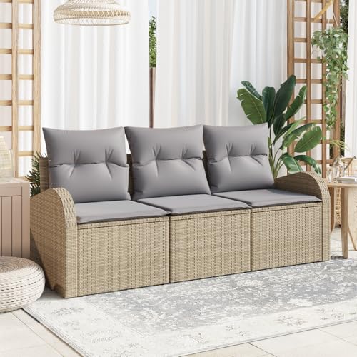 ZQQLVOO 3-teiliges Garten Sofa Set mit Kissen Beige Poly Rattan 使用逗号” for 室内 ZQQLVOO 3-teiliges Garten Sofa Set mit Kissen Beige Poly Rattan 使用逗号” for 室内 von ZQQLVOO