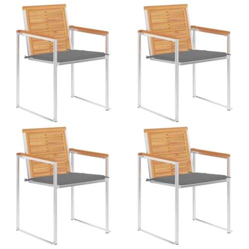 ZQQLVOO 4 STK. Gartenstühle mit Kissen Massivholz Teak Outdoor-Stühle Gartenmöbelstühle for Patio Lawn ZQQLVOO 4 STK. Gartenstühle mit Kissen Massivholz Teak Outdoor-Stühle Gartenmöbelstühle for Patio Lawn von ZQQLVOO