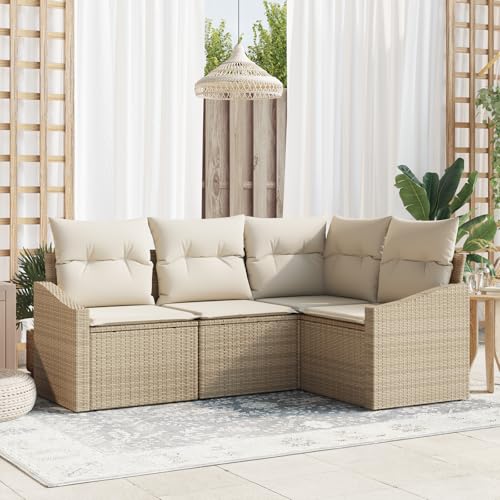 ZQQLVOO 4-TLG. Garten-Essgruppe mit Kissen Beige Poly Rattan 使用逗号” for 卧室 ZQQLVOO 4-TLG. Garten-Essgruppe mit Kissen Beige Poly Rattan 使用逗号” for 卧室 von ZQQLVOO