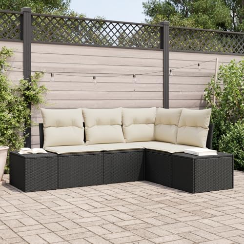 ZQQLVOO 4-TLG. Garten-Sofagarnitur mit Kissen Schwarz Poly Rattan “区分 for 办公室 ZQQLVOO 4-TLG. Garten-Sofagarnitur mit Kissen Schwarz Poly Rattan “区分 for 办公室 von ZQQLVOO