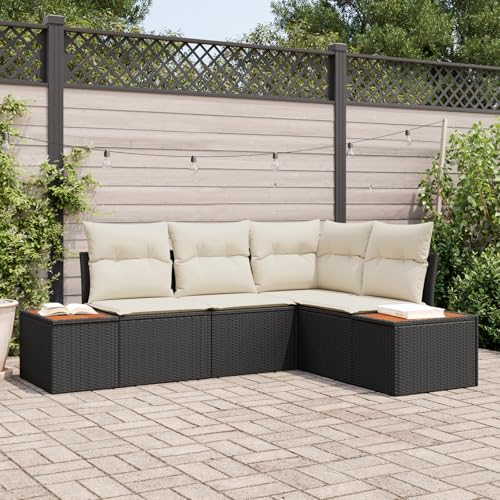 ZQQLVOO 4-TLG. Garten-Sofagarnitur mit Kissen Schwarz Poly Rattan “区分 for 室内 ZQQLVOO 4-TLG. Garten-Sofagarnitur mit Kissen Schwarz Poly Rattan “区分 for 室内 von ZQQLVOO