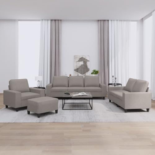 ZQQLVOO 4-TLG. Sofagarnitur Taupe Stoff Gemütliches Sofa Set mit strapazierfähigem Stoff und robustem Gestell für entspanntes Wohnen ZQQLVOO 4-TLG. Sofagarnitur Taupe Stoff Gemütliches Sofa Set mit strapazierfähigem Stoff und robustem Gestell für entspanntes Wohnen von ZQQLVOO