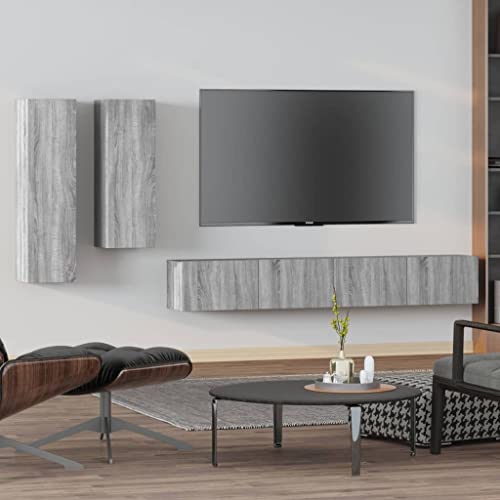 ZQQLVOO 4-TLG. TV-Schrank-Set Grau Sonoma Holzwerkstoff tv Regal Couchtisch Sideboard hängend hängeschrank ZQQLVOO 4-TLG. TV-Schrank-Set Grau Sonoma Holzwerkstoff tv Regal Couchtisch Sideboard hängend hängeschrank von ZQQLVOO