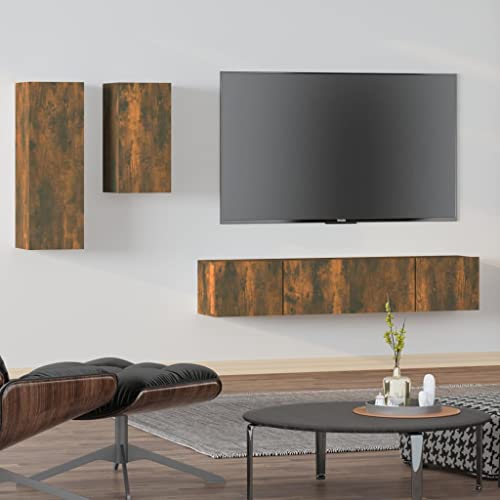 ZQQLVOO 4-TLG. TV-Schrank-Set Räuchereiche Holzwerkstoff HiFi Rack tv Bank tv Regal kommode ZQQLVOO 4-TLG. TV-Schrank-Set Räuchereiche Holzwerkstoff HiFi Rack tv Bank tv Regal kommode von ZQQLVOO