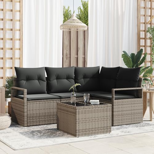ZQQLVOO 4-teiliges Garten Sofagarnitur mit Kissen Schwarz Poly Rattan 使用逗号” for 室内 ZQQLVOO 4-teiliges Garten Sofagarnitur mit Kissen Schwarz Poly Rattan 使用逗号” for 室内 von ZQQLVOO