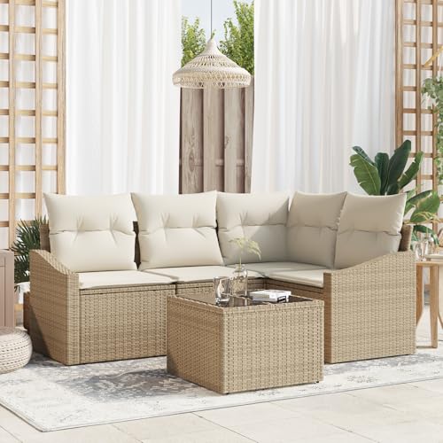 ZQQLVOO 5-TLG. Garten-Essgruppe mit Kissen Braun Poly Rattan “区分 for 室内 ZQQLVOO 5-TLG. Garten-Essgruppe mit Kissen Braun Poly Rattan “区分 for 室内 von ZQQLVOO
