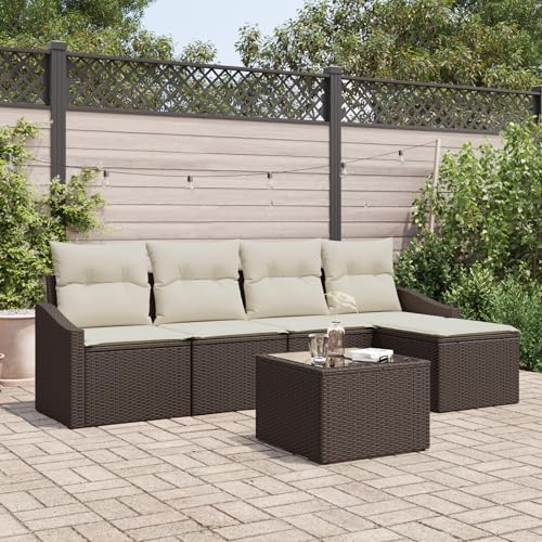ZQQLVOO 5-TLG. Garten-Essgruppe mit Kissen Grau Poly Rattan “区分 for 办公室 ZQQLVOO 5-TLG. Garten-Essgruppe mit Kissen Grau Poly Rattan “区分 for 办公室 von ZQQLVOO