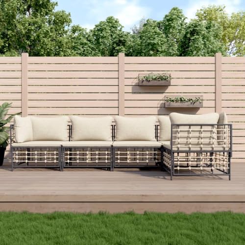 ZQQLVOO 5-TLG. Garten-Lounge-Set mit Kissen Anthrazit Poly Rattan “区分 for 室内 ZQQLVOO 5-TLG. Garten-Lounge-Set mit Kissen Anthrazit Poly Rattan “区分 for 室内 von ZQQLVOO