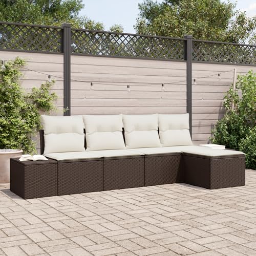 ZQQLVOO 5-TLG. Garten-Sofagarnitur mit Kissen Braun Poly Rattan “区分 for 卧室 ZQQLVOO 5-TLG. Garten-Sofagarnitur mit Kissen Braun Poly Rattan “区分 for 卧室 von ZQQLVOO