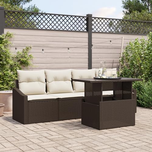 ZQQLVOO 5-TLG. Garten-Sofagarnitur mit Kissen Braun Poly Rattan “区分 for 室内 ZQQLVOO 5-TLG. Garten-Sofagarnitur mit Kissen Braun Poly Rattan “区分 for 室内 von ZQQLVOO