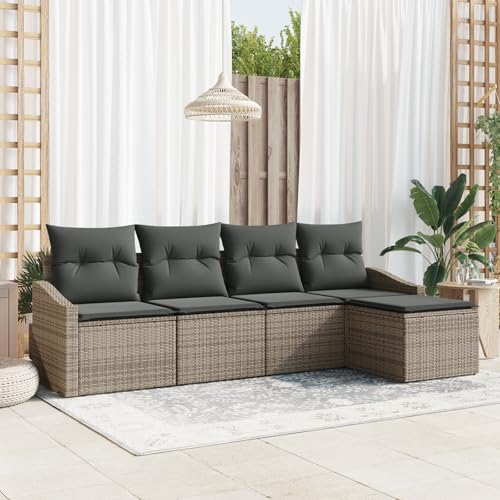ZQQLVOO 5-TLG. Garten-Sofagarnitur mit Kissen Grau Poly Rattan 使用逗号” for 卧室 ZQQLVOO 5-TLG. Garten-Sofagarnitur mit Kissen Grau Poly Rattan 使用逗号” for 卧室 von ZQQLVOO