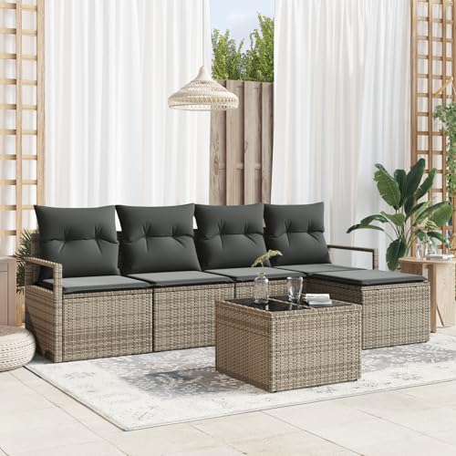 ZQQLVOO 5-TLG. Garten-Sofagarnitur mit Kissen Schwarz Poly Rattan 使用逗号” for 办公室 ZQQLVOO 5-TLG. Garten-Sofagarnitur mit Kissen Schwarz Poly Rattan 使用逗号” for 办公室 von ZQQLVOO