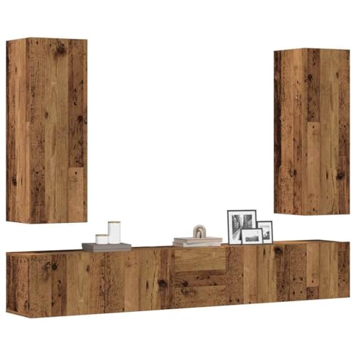 ZQQLVOO 5-TLG. TV-Schrank-Set Wandmontage Altholz-Optik Holzwerkstoff Fernseher kommode hängeschrank Sideboard tv HiFi Rack ZQQLVOO 5-TLG. TV-Schrank-Set Wandmontage Altholz-Optik Holzwerkstoff Fernseher kommode hängeschrank Sideboard tv HiFi Rack von ZQQLVOO