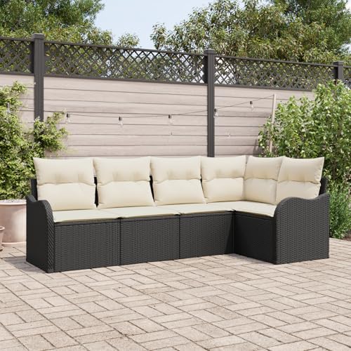 ZQQLVOO 5-teiliges Garten Sofaset mit Kissen Schwarz Poly Rattan “区分 for 卧室 ZQQLVOO 5-teiliges Garten Sofaset mit Kissen Schwarz Poly Rattan “区分 for 卧室 von ZQQLVOO