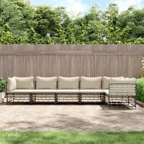 ZQQLVOO 6-TLG. Garten-Lounge-Set mit Kissen Anthrazit Poly Rattan “区分 for 办公室 ZQQLVOO 6-TLG. Garten-Lounge-Set mit Kissen Anthrazit Poly Rattan “区分 for 办公室 von ZQQLVOO