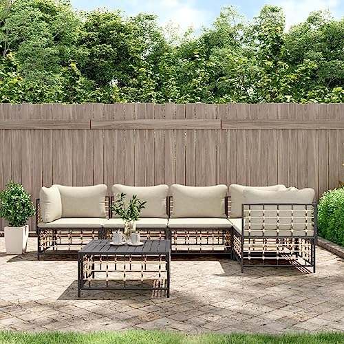 ZQQLVOO 6-TLG. Garten-Lounge-Set mit Kissen Anthrazit Poly Rattan “区分 for 室外 ZQQLVOO 6-TLG. Garten-Lounge-Set mit Kissen Anthrazit Poly Rattan “区分 for 室外 von ZQQLVOO