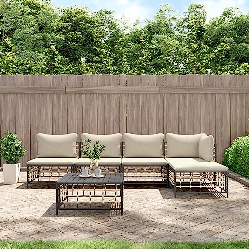 ZQQLVOO 6-TLG. Garten-Lounge-Set mit Kissen Anthrazit Poly Rattan “区分 for 办公室 ZQQLVOO 6-TLG. Garten-Lounge-Set mit Kissen Anthrazit Poly Rattan “区分 for 办公室 von ZQQLVOO