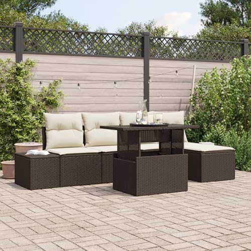 ZQQLVOO 6-TLG. Garten-Sofagarnitur mit Kissen Braun Poly Rattan 使用逗号” for 卧室 ZQQLVOO 6-TLG. Garten-Sofagarnitur mit Kissen Braun Poly Rattan 使用逗号” for 卧室 von ZQQLVOO