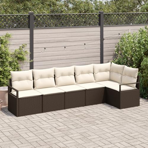 ZQQLVOO 6-TLG. Garten-Sofagarnitur mit Kissen Braun Poly Rattan 使用逗号” for 卧室 ZQQLVOO 6-TLG. Garten-Sofagarnitur mit Kissen Braun Poly Rattan 使用逗号” for 卧室 von ZQQLVOO