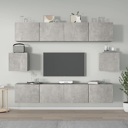 ZQQLVOO 6-TLG. TV-Schrank-Set Betongrau Holzwerkstoff Fernsehschrank hängeschrank tv kommode wohnzimmerschrank ZQQLVOO 6-TLG. TV-Schrank-Set Betongrau Holzwerkstoff Fernsehschrank hängeschrank tv kommode wohnzimmerschrank von ZQQLVOO