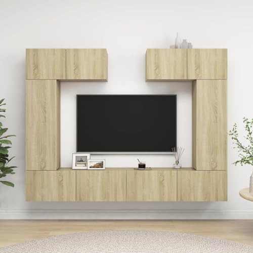 ZQQLVOO 6-TLG. TV-Schrank-Set Sonoma-Eiche Holzwerkstoff hängeschrank tv Board tv möbel Fernseher Schrank ZQQLVOO 6-TLG. TV-Schrank-Set Sonoma-Eiche Holzwerkstoff hängeschrank tv Board tv möbel Fernseher Schrank von ZQQLVOO