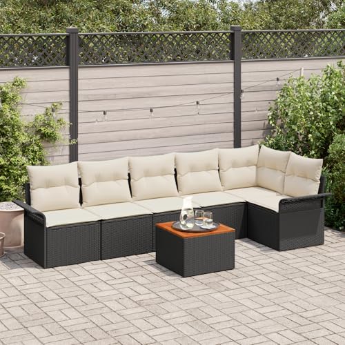 ZQQLVOO 7-TLG. Garten-Sofagarnitur mit Kissen Schwarz Poly Rattan “区分 for 办公室 ZQQLVOO 7-TLG. Garten-Sofagarnitur mit Kissen Schwarz Poly Rattan “区分 for 办公室 von ZQQLVOO