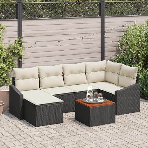 ZQQLVOO 7-TLG. Garten-Sofagarnitur mit Kissen Schwarz Poly Rattan “区分 for 卧室 ZQQLVOO 7-TLG. Garten-Sofagarnitur mit Kissen Schwarz Poly Rattan “区分 for 卧室 von ZQQLVOO