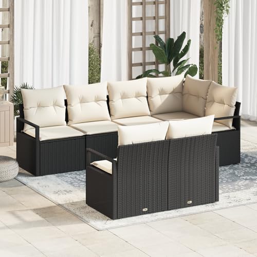 ZQQLVOO 7-teiliges Garten-Sofaset mit Kissen Schwarz Poly Rattan “区分 for 办公室 ZQQLVOO 7-teiliges Garten-Sofaset mit Kissen Schwarz Poly Rattan “区分 for 办公室 von ZQQLVOO