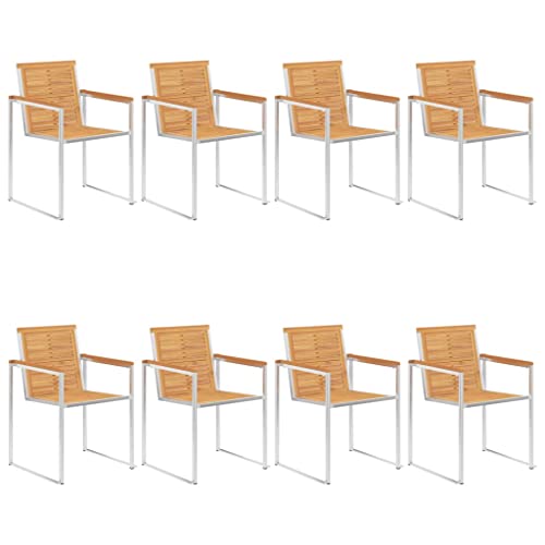 ZQQLVOO 8 STK. Gartenstühle Massivholz Teak und Edelstahl Sitzmöglichkeiten im Freien Outdoor-Stühle for Balcony Patio ZQQLVOO 8 STK. Gartenstühle Massivholz Teak und Edelstahl Sitzmöglichkeiten im Freien Outdoor-Stühle for Balcony Patio von ZQQLVOO